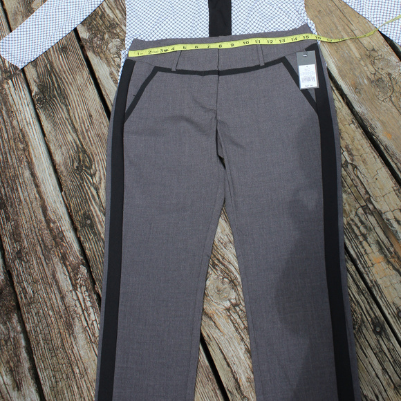 NEW Tuxedo Stripe Gray Stretch Business Slacks, 4 - Picture 2 of 8